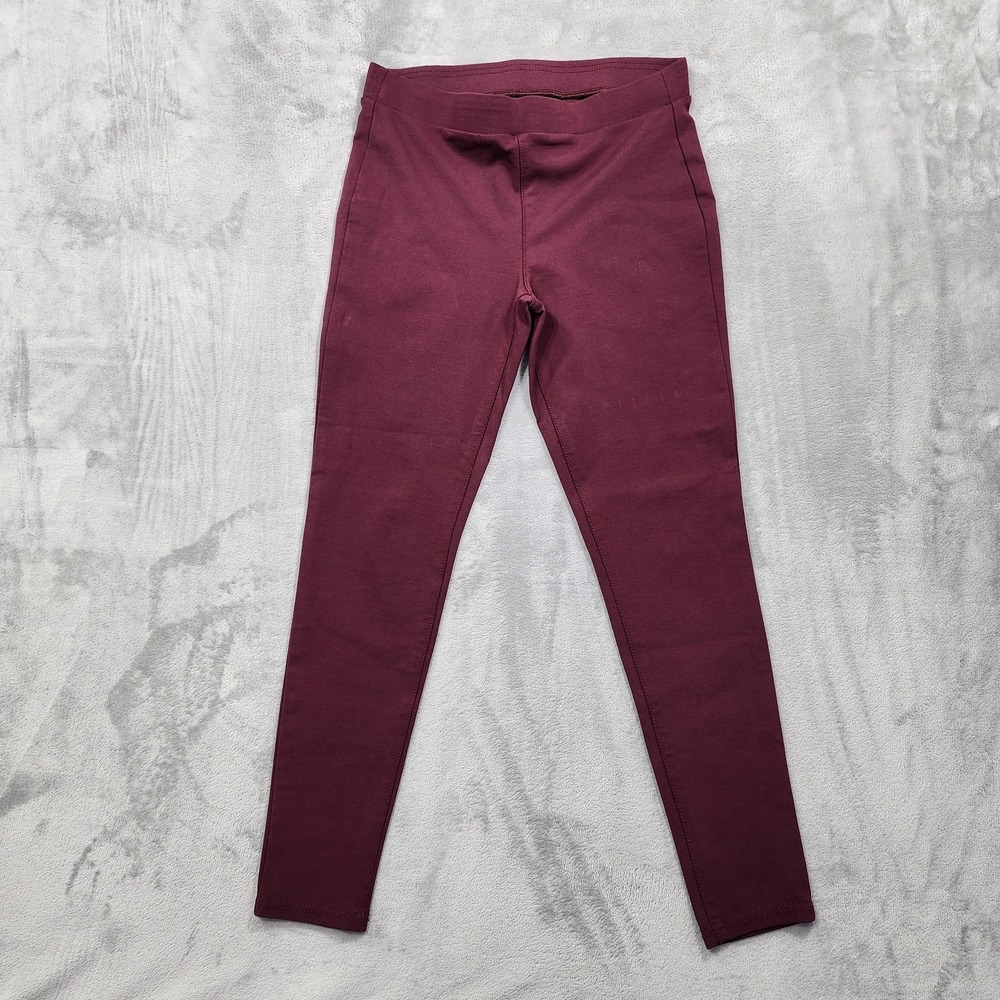 A.n.a Leggings Womens M Red High Rise Ankle Soft Knit‎ Stretch Pull On Casual